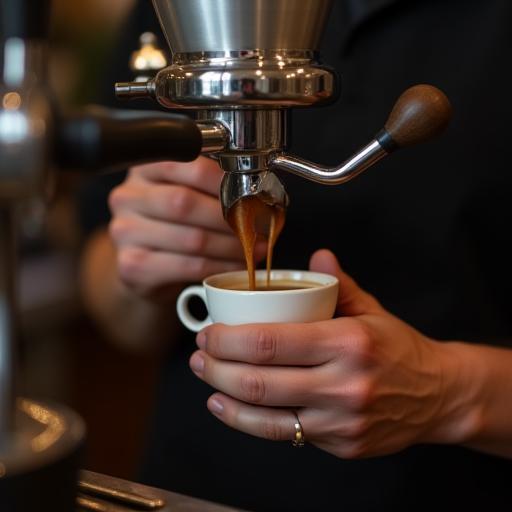 Barista versant du café de spécialité